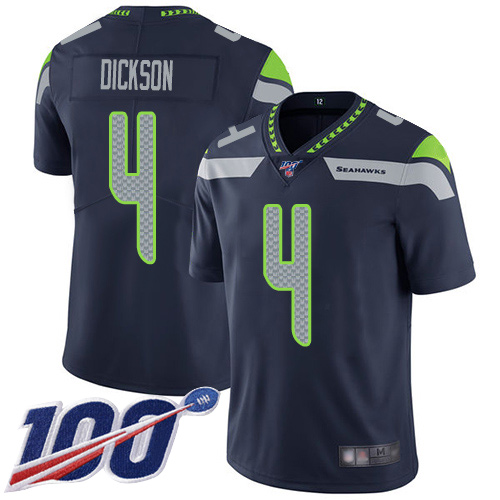 Seattle Seahawks Limited Navy Blue Men Michael Dickson Home Jersey NFL Football #4 100th Season Vapor Untouchable->youth nfl jersey->Youth Jersey